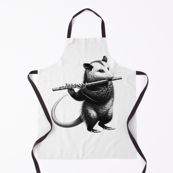 Item preview, Vintage Possum Opossum Playing Flute Flutist Flute Player designed and sold by Kimberley King Art King Art.