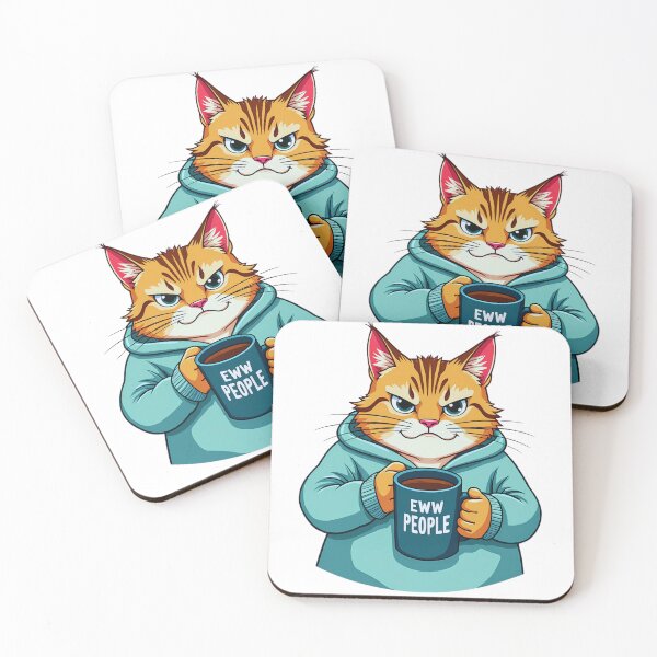 Item preview, Cat Holding a Cup of Coffee Eww People Grumpy Cat Funny Grumpy Cat designed and sold by SlocifieShop.