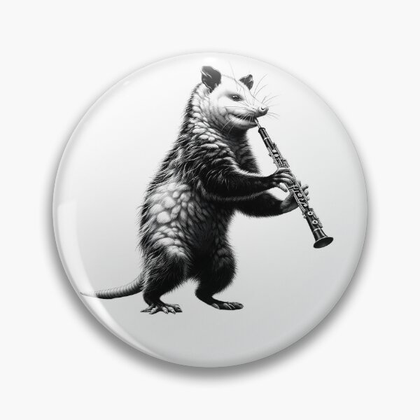 Item preview, Vintage Possum Opossum Playing Oboe Oboist Oboe Player designed and sold by Kimberley King Art  King Art.