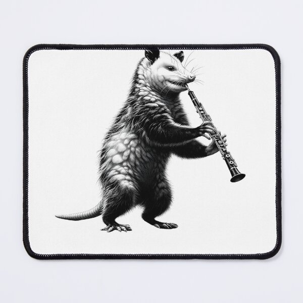 Item preview, Vintage Possum Opossum Playing Oboe Oboist Oboe Player designed and sold by Kimberley King Art  King Art.