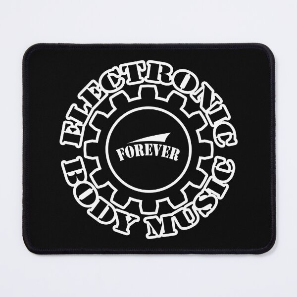 Aperçu de l'œuvre Musique électronique corporelle Forever EBM Gear Black Outline créée et vendue par lathspell.