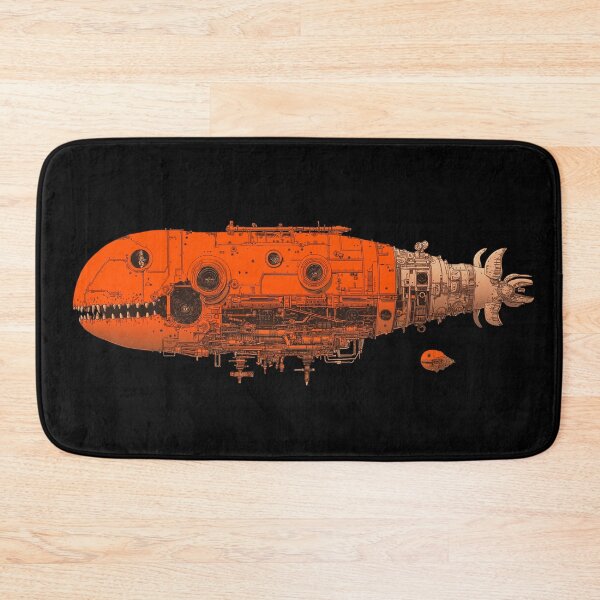 Item preview, Vintage Medieval Steampunk Spaceship Fish with Baby Hatchling Comic Book Illustration, Mechanical Surrealism, Technology Fantasy Utopia, Cyberpunk Botanical Illustration  designed and sold by MarikoDesignArt.