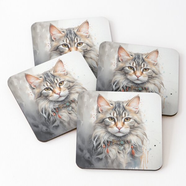 Item preview, Majestic Cat Portrait – Watercolor Art with Vibrant Details designed and sold by ArtLab-store.