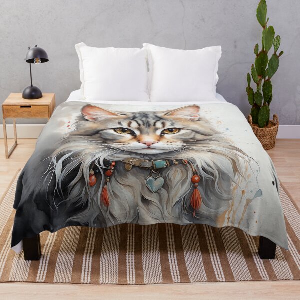 Item preview, Majestic Cat Portrait – Watercolor Art with Vibrant Details designed and sold by ArtLab-store.