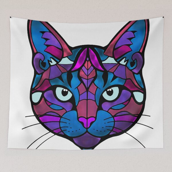 Item preview, Stained glass cat designed and sold by SpectrumShine.