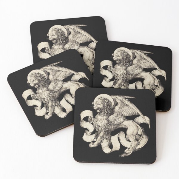 Item preview, Mythical Winged Lion Illustration Featuring Scrollwork and Ornate Detailing designed and sold by portokalis.