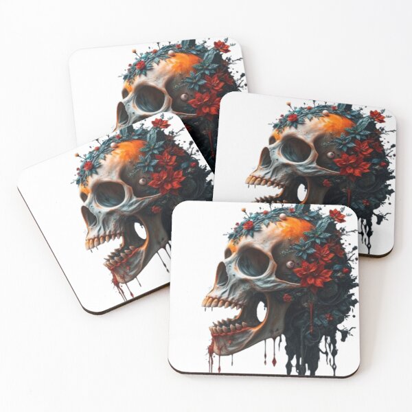 Item preview, gothic floral skull designed and sold by optimusprime39.