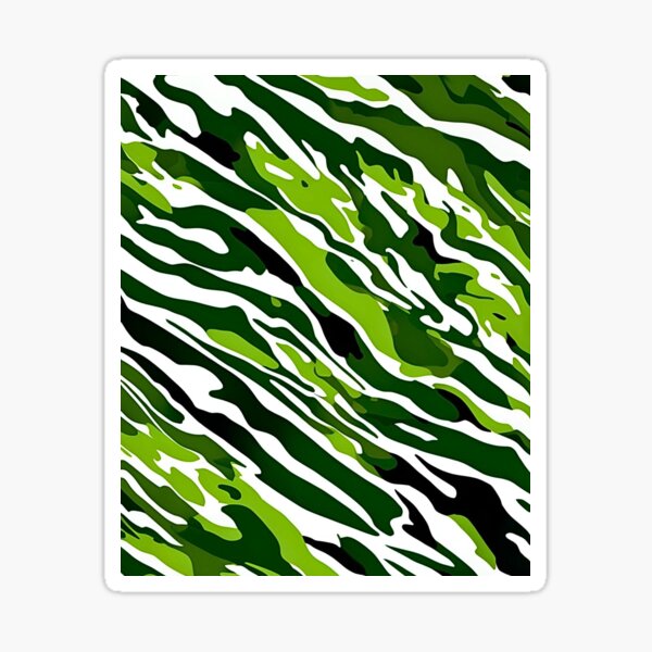Item preview, Green and White Camo Tiger Stripes Camouflage Pattern  designed and sold by CamouflageLab.