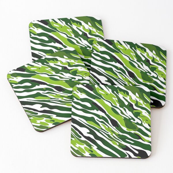 Item preview, Green and White Camo Tiger Stripes Camouflage Pattern  designed and sold by CamouflageLab.