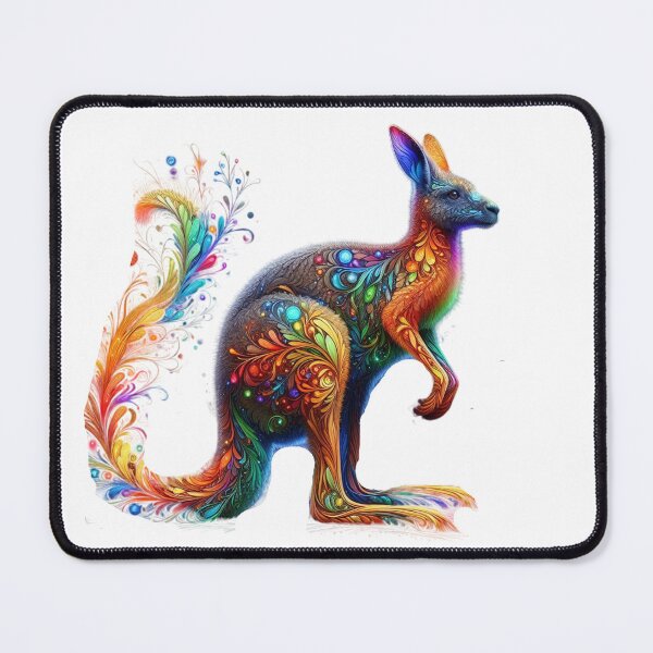 Item preview, Vibrant Glowing Kangaroo – Fantasy Neon Wildlife Art designed and sold by GloriousArtSKD.