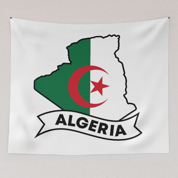 Item preview, Algeria map and flag designed and sold by Wolagno.