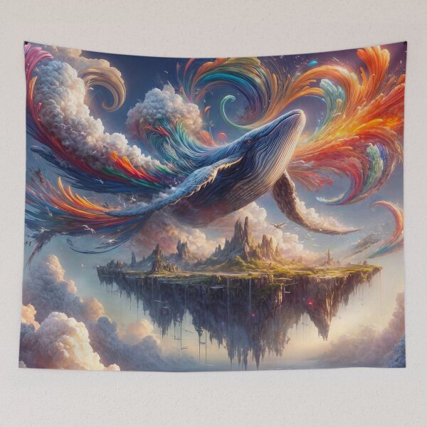 Item preview, Whimsical Flying Whale designed and sold by M-Y-A-R-T-.