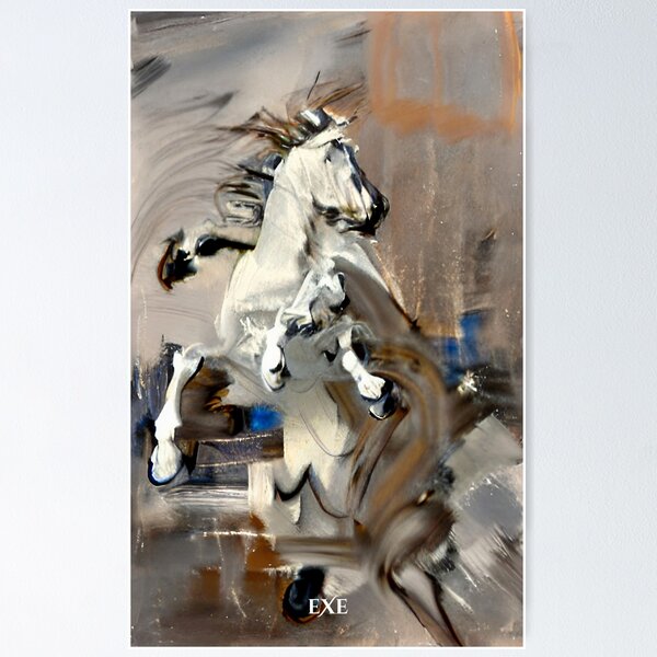 Item preview, White Horse in Мotion Abstract Dynamic Movement  designed and sold by immarkoffartexe.