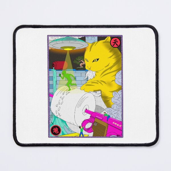 Item preview, Cat chases an Alien. designed and sold by Manhole Delivery.