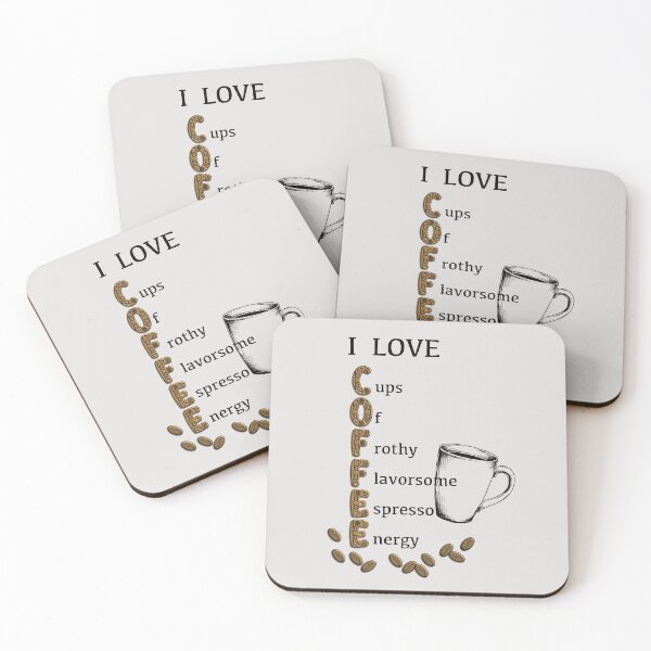 Item preview, I Love Coffee fun acronym word play designed and sold by TheAcronymystic.
