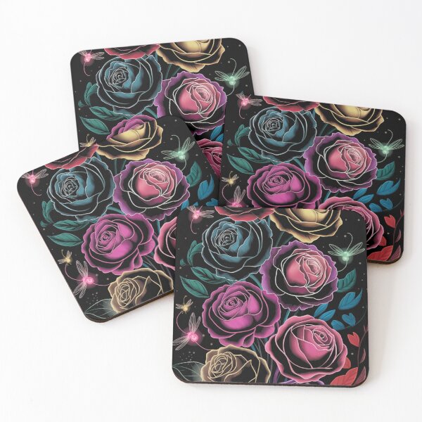Item preview, Neon Bloom: A magical night of glowing roses designed and sold by EternoVibe.
