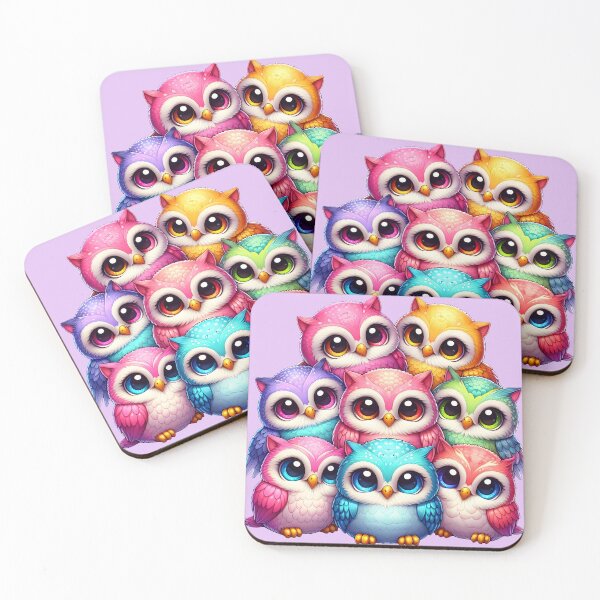 Item preview, A flock of cute fantasy owls all bunched up together designed and sold by LoneAngel.