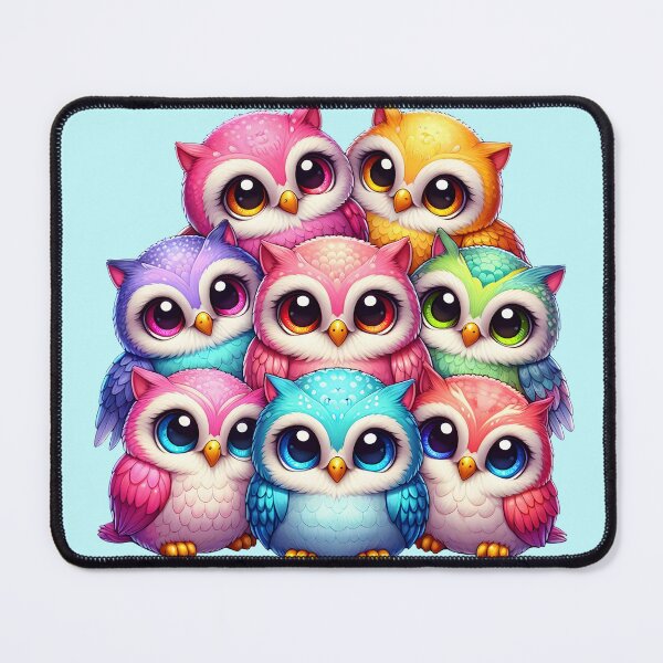 Item preview, A flock of cute fantasy owls all bunched up together designed and sold by LoneAngel.