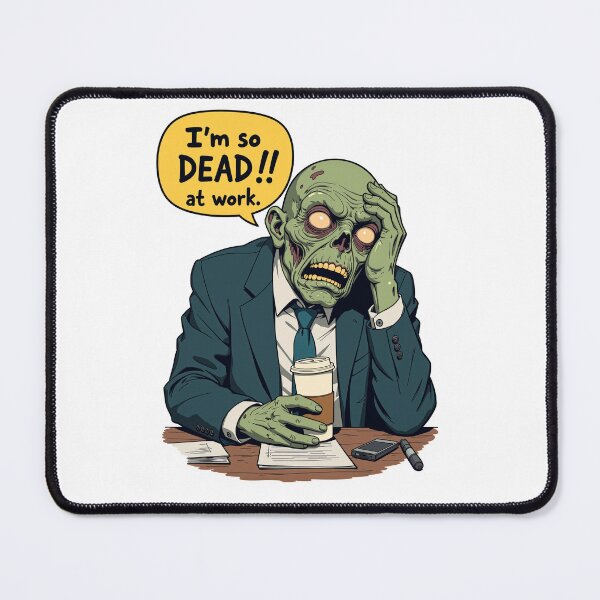 Item preview, Zombie Businessman Drowning in Paperwork: A Humorous Take on Overwork designed and sold by FortuneWildCat.