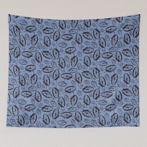 Item preview, Spinning Wheels Tossed Halfdrop Blue 809ac6 designed and sold by Art in My Loft.