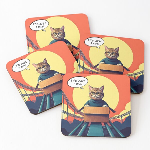 Item preview, It's Just a Ride: Bill Hicks as a cat in a cardboard box on a rollercoaster designed and sold by Dollycat Industries.