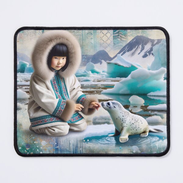 Item preview, Inuit with a Baby Seal designed and sold by M-Y-A-R-T-.