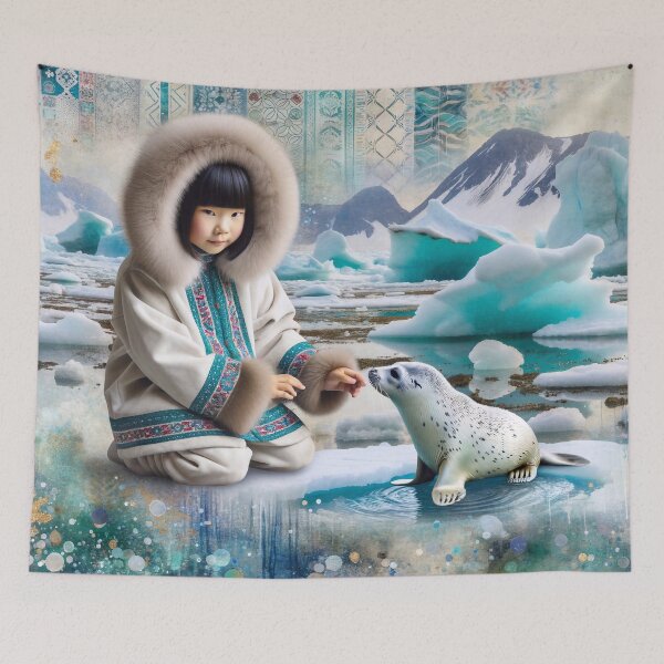 Item preview, Inuit with a Baby Seal designed and sold by M-Y-A-R-T-.