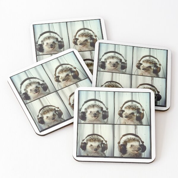 Item preview, Cute Hedgehog Wearing Headphones Photo Booth designed and sold by RockFireMerch.