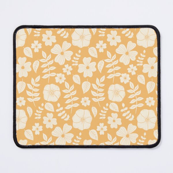 Artikelvorschau, Elegante Blumenblüten auf senfgelbem Muster entworfen und verkauft von Blooming June Design.