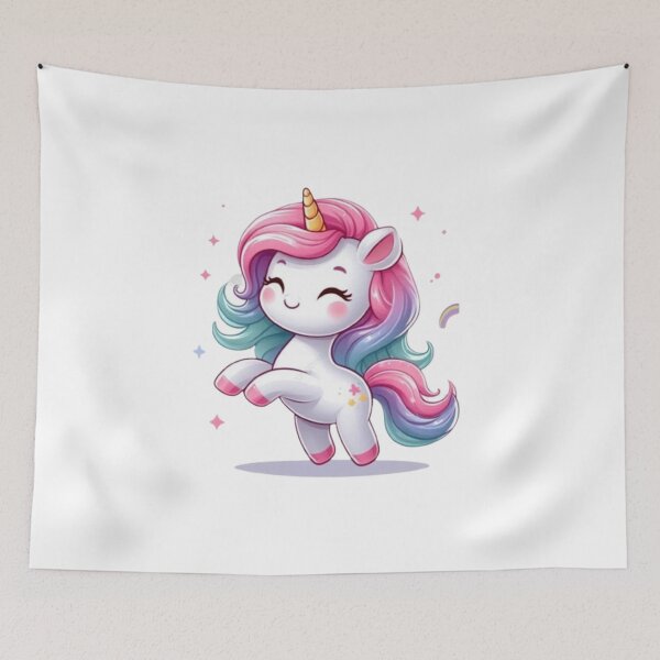 Item preview, Magical Pastel Unicorn | Happy Unicorn | Dancing Rainbow Unicorn | Rainbow | Smiling | Sparkly Unicorn |  designed and sold by Kaivinaikadhaigal.