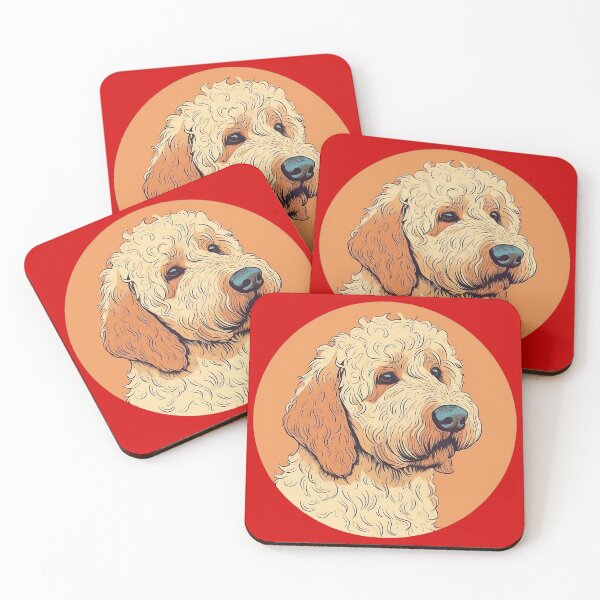 Item preview, Tan Labradoodle Dog Waiting Patiently Pensive Look designed and sold by PoodleDoodles4U.