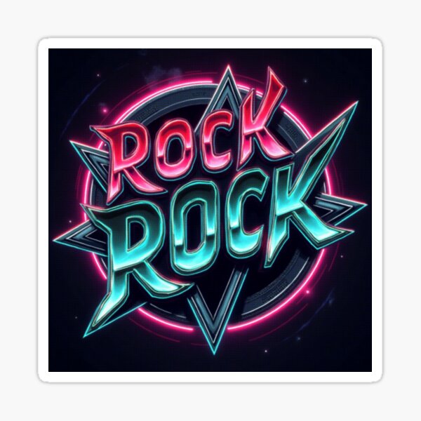 Item preview, Ornate Rock Typography - 80s Painterly Album Cover Art designed and sold by Rockuanna.
