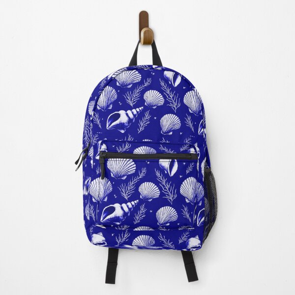 Item preview, Seashells and Seaweed in Navy Blue and White  designed and sold by Marymarice.