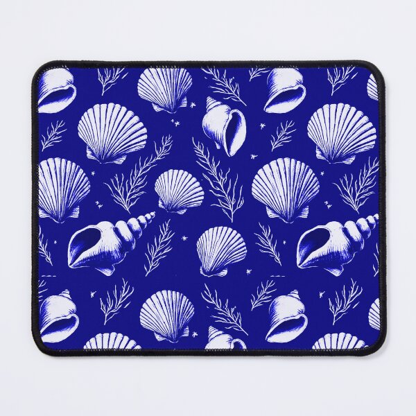 Item preview, Seashells and Seaweed in Navy Blue and White  designed and sold by Marymarice.