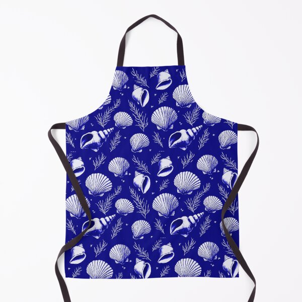 Item preview, Seashells and Seaweed in Navy Blue and White designed and sold by Marymarice.