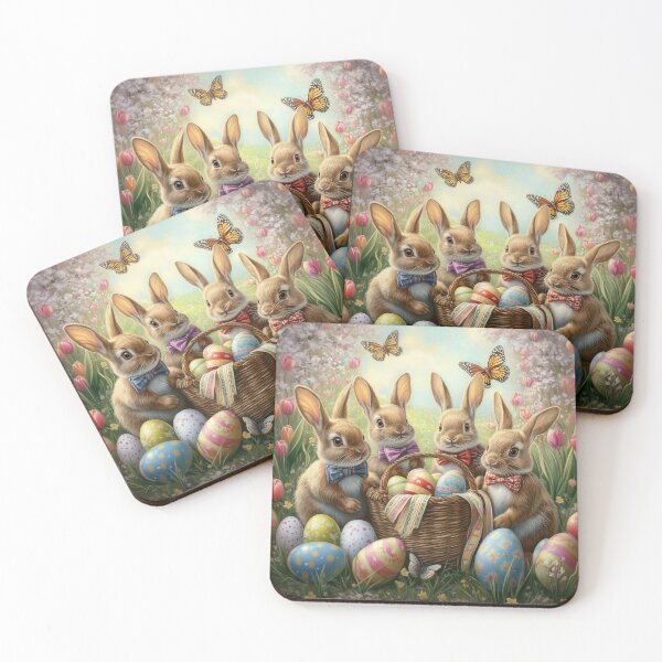 Item preview, Easter Bunnies and Colorful Eggs designed and sold by avocadonic.