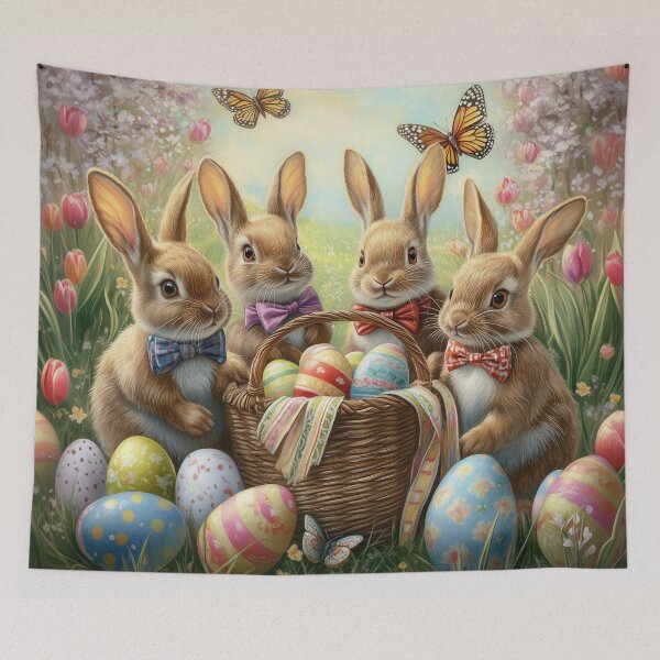 Item preview, Easter Bunnies and Colorful Eggs designed and sold by avocadonic.