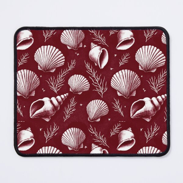 Item preview, Seashells and Seaweed in Maroon and White  designed and sold by Marymarice.