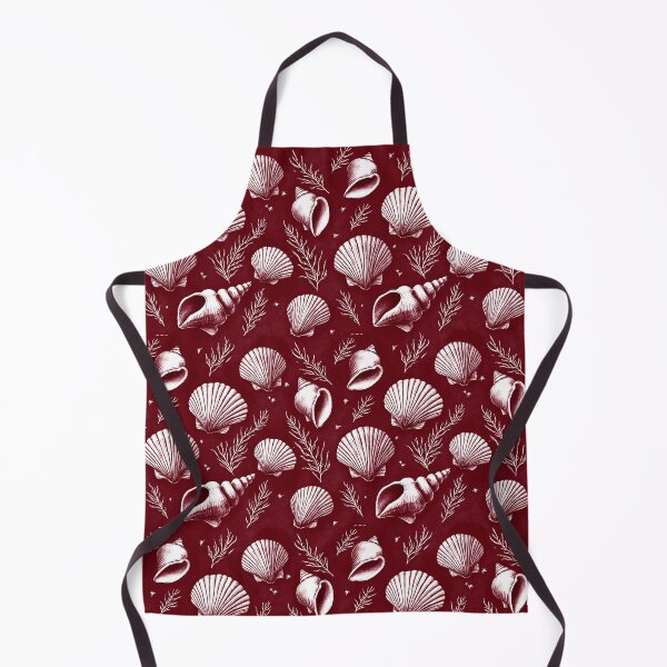 Item preview, Seashells and Seaweed in Maroon and White designed and sold by Marymarice.