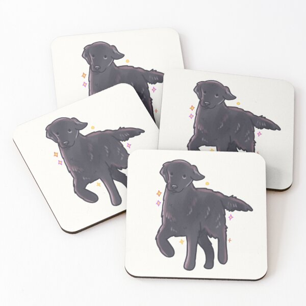 Item preview, Black Flat Coated Retriever art designed and sold by Mayarartsy.