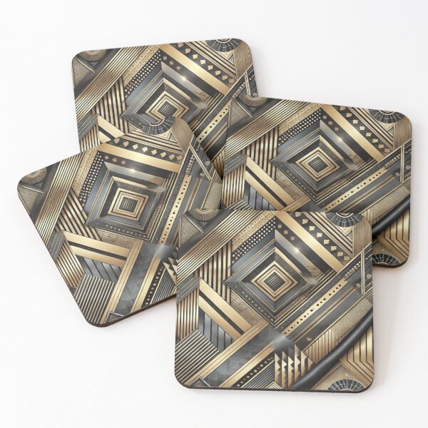 Item preview, Art Deco Gold and Black - Luxurious Geometric Pattern designed and sold by Desireehaz.