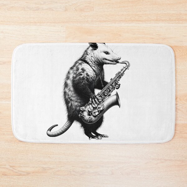 Item preview, Vintage Possum Opossum Playing Saxophone Saxophonist Saxophone Player designed and sold by Kimberley King Art  King Art.