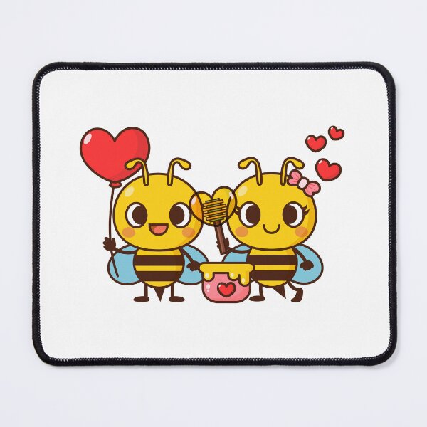 Item preview, Cute Bee cartoon and heart Valentine's day designed and sold by NoeySmiley55.