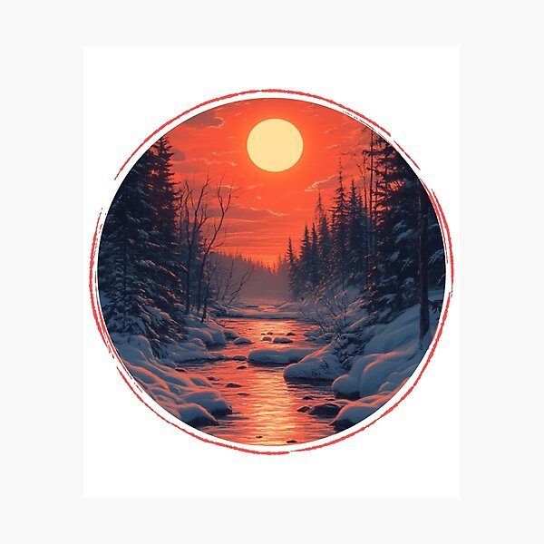 Item preview, Snowy Sunset T-Shirt – Aesthetic Winter Landscape Tee for Nature Lovers designed and sold by UrbanEdge Tees.