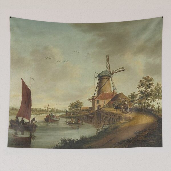 Item preview, View of a  Trekscht and Windmill along the Vilet designed and sold by tomorrowsart.