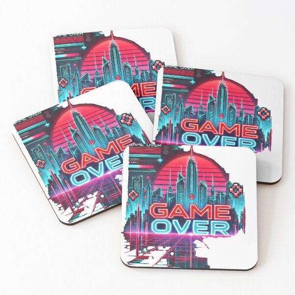 Item preview, Game Over - Neon Cyberpunk Retro Gaming Art designed and sold by Chroma Myst.