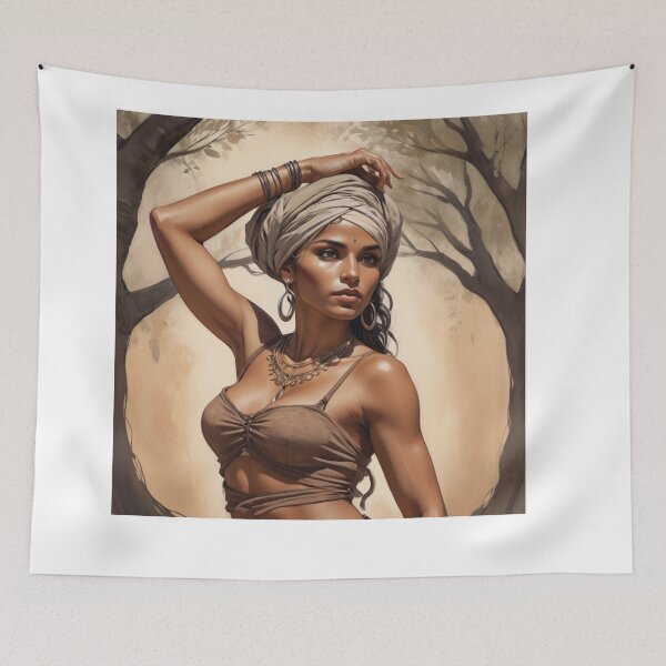 Item preview,  Beautiful Romani Gypsy girl illustration designed and sold by Vintage Designs +.
