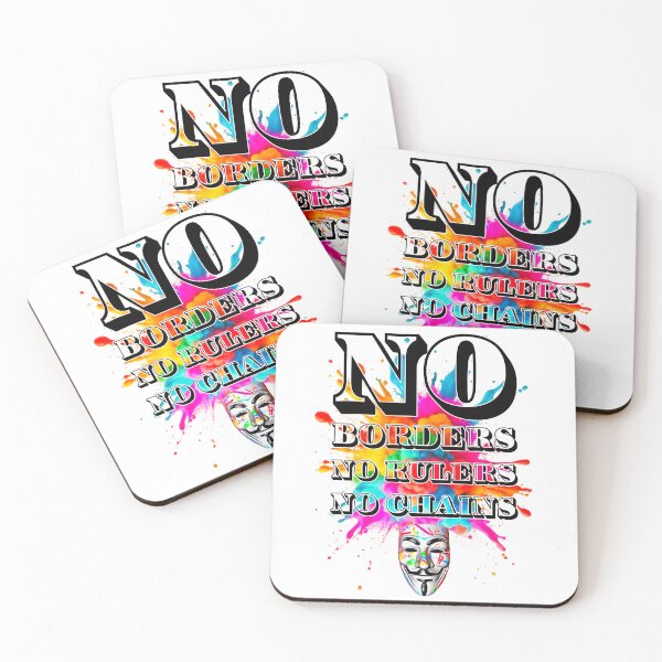 Item preview, Protest slogans. Anonymous. No borders, no rulers, no chains. designed and sold by Drone-tees.