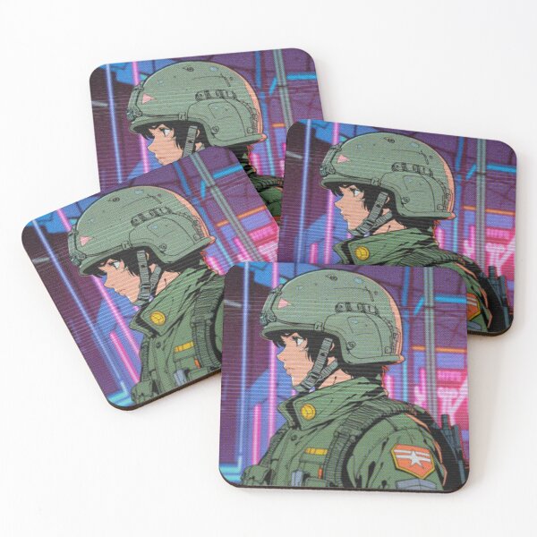 Item preview, Distinct 90s Anime Soldier Style - Retro-Futuristic Battlefield designed and sold by RetroRebootShop.