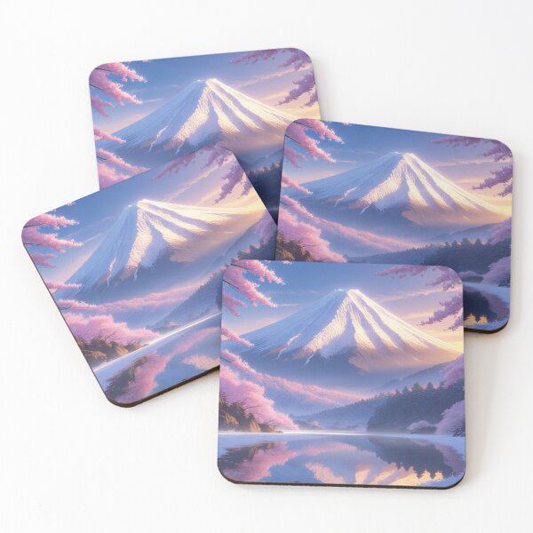 Item preview, Mount Fuji Cherry Blossoms Reflection - Japanese Snow Mountain Sunset designed and sold by TopUpDesign.